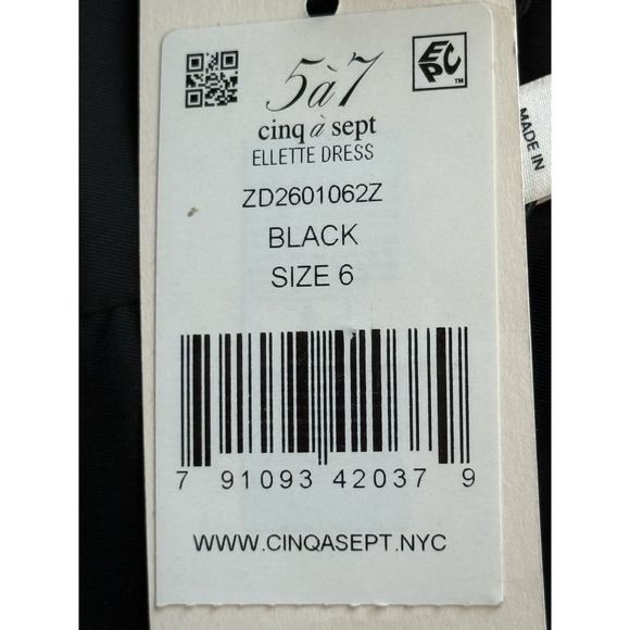 NWT Cinq A Sept Ellette Midi Dress Womens 6 Black Sleeveless Sheath Bustier LBD - Picture 5 of 8